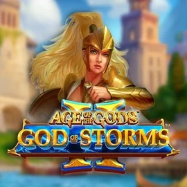Age Of The Gods: God Of Storms 2 slot logo by Playtech at LiraSpin Casino